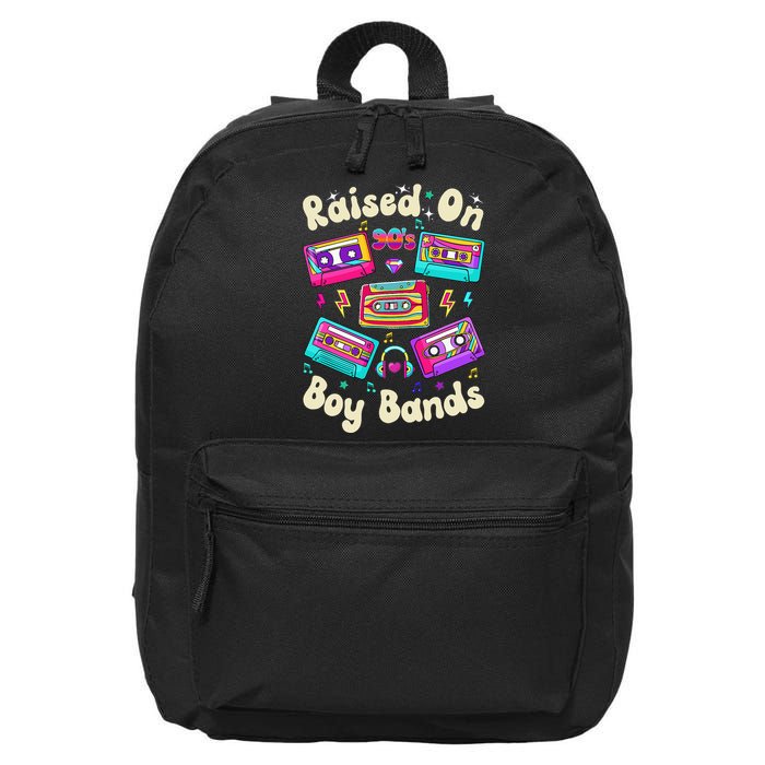 Raised On 90s Boy Bands Cassette Tape Retro 16 in Basic Backpack