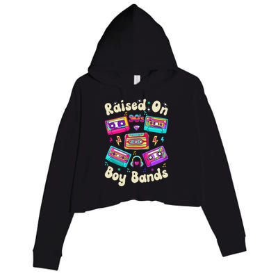 Raised On 90s Boy Bands Cassette Tape Retro Crop Fleece Hoodie