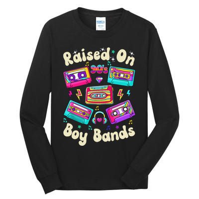 Raised On 90s Boy Bands Cassette Tape Retro Tall Long Sleeve T-Shirt