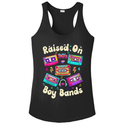 Raised On 90s Boy Bands Cassette Tape Retro Ladies PosiCharge Competitor Racerback Tank
