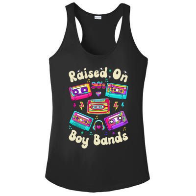 Raised On 90s Boy Bands Cassette Tape Retro Ladies PosiCharge Competitor Racerback Tank