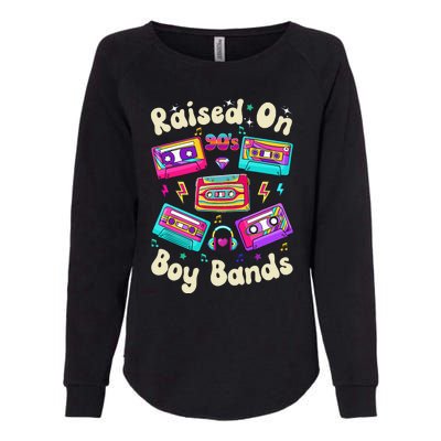 Raised On 90s Boy Bands Cassette Tape Retro Womens California Wash Sweatshirt