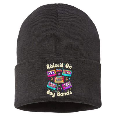 Raised On 90s Boy Bands Cassette Tape Retro Sustainable Knit Beanie