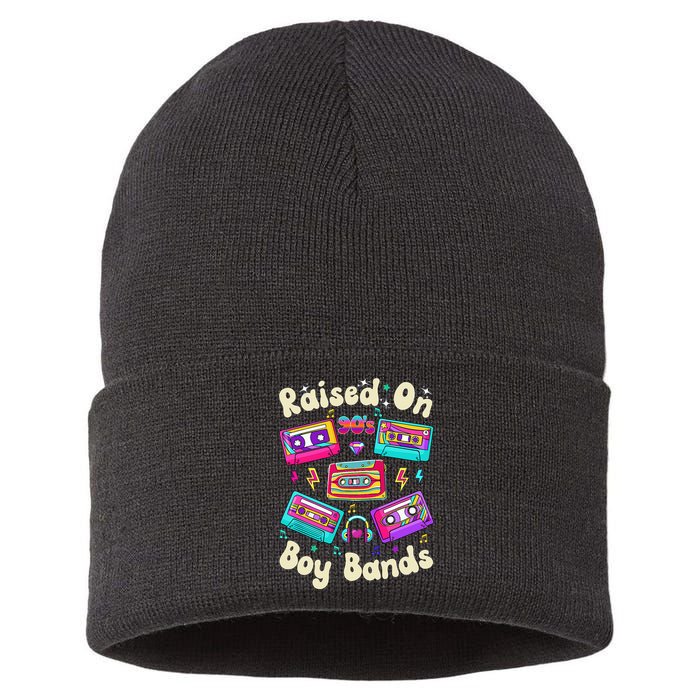 Raised On 90s Boy Bands Cassette Tape Retro Sustainable Knit Beanie