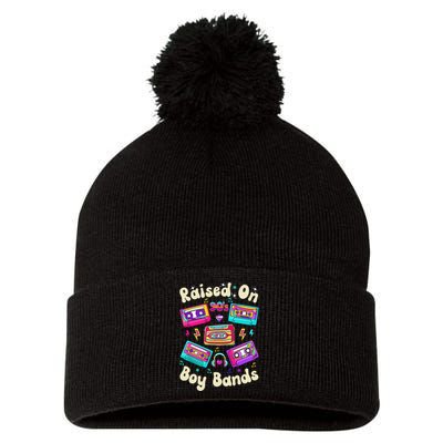 Raised On 90s Boy Bands Cassette Tape Retro Pom Pom 12in Knit Beanie