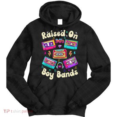 Raised On 90s Boy Bands Cassette Tape Retro Tie Dye Hoodie