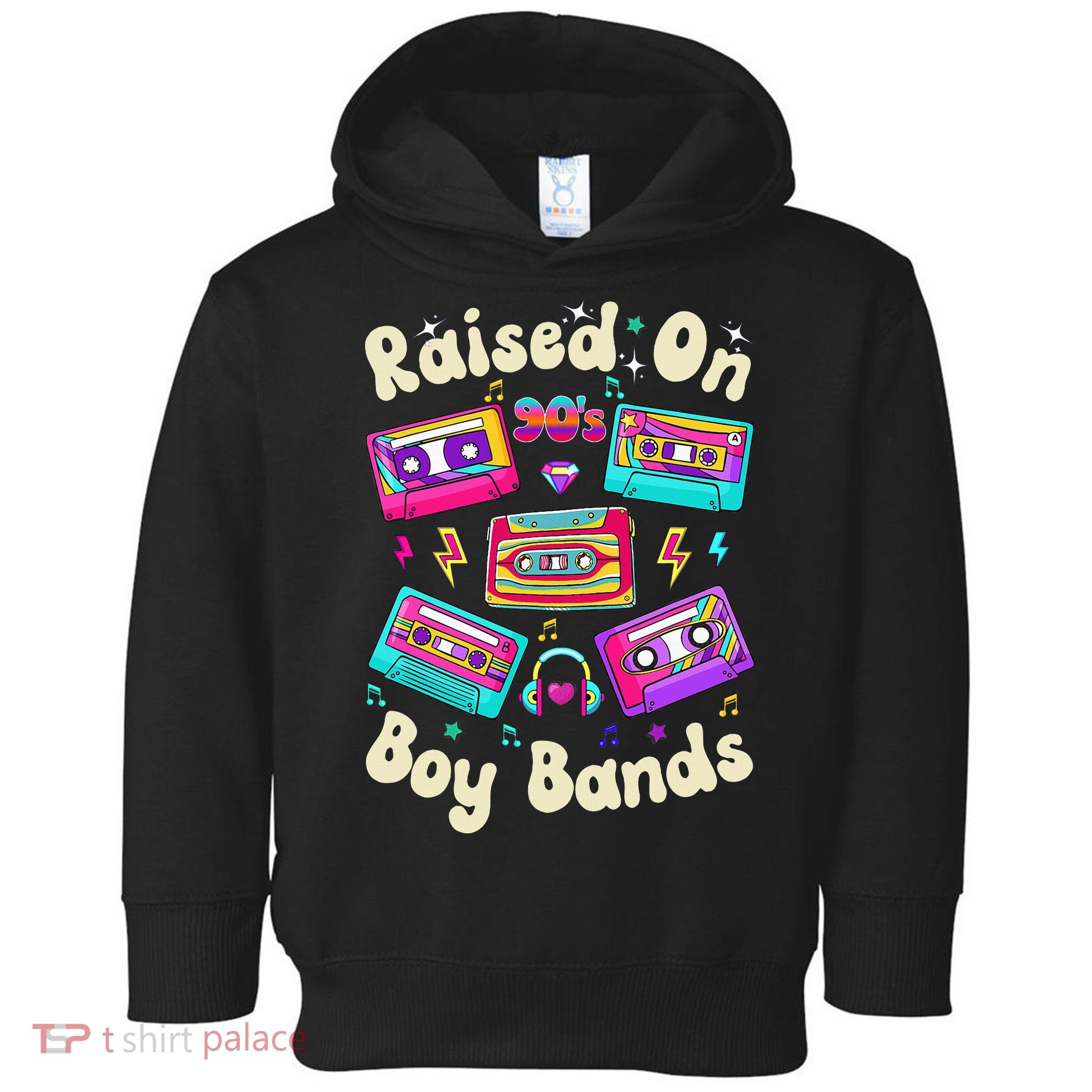 Raised On 90s Boy Bands Cassette Tape Retro Toddler Hoodie