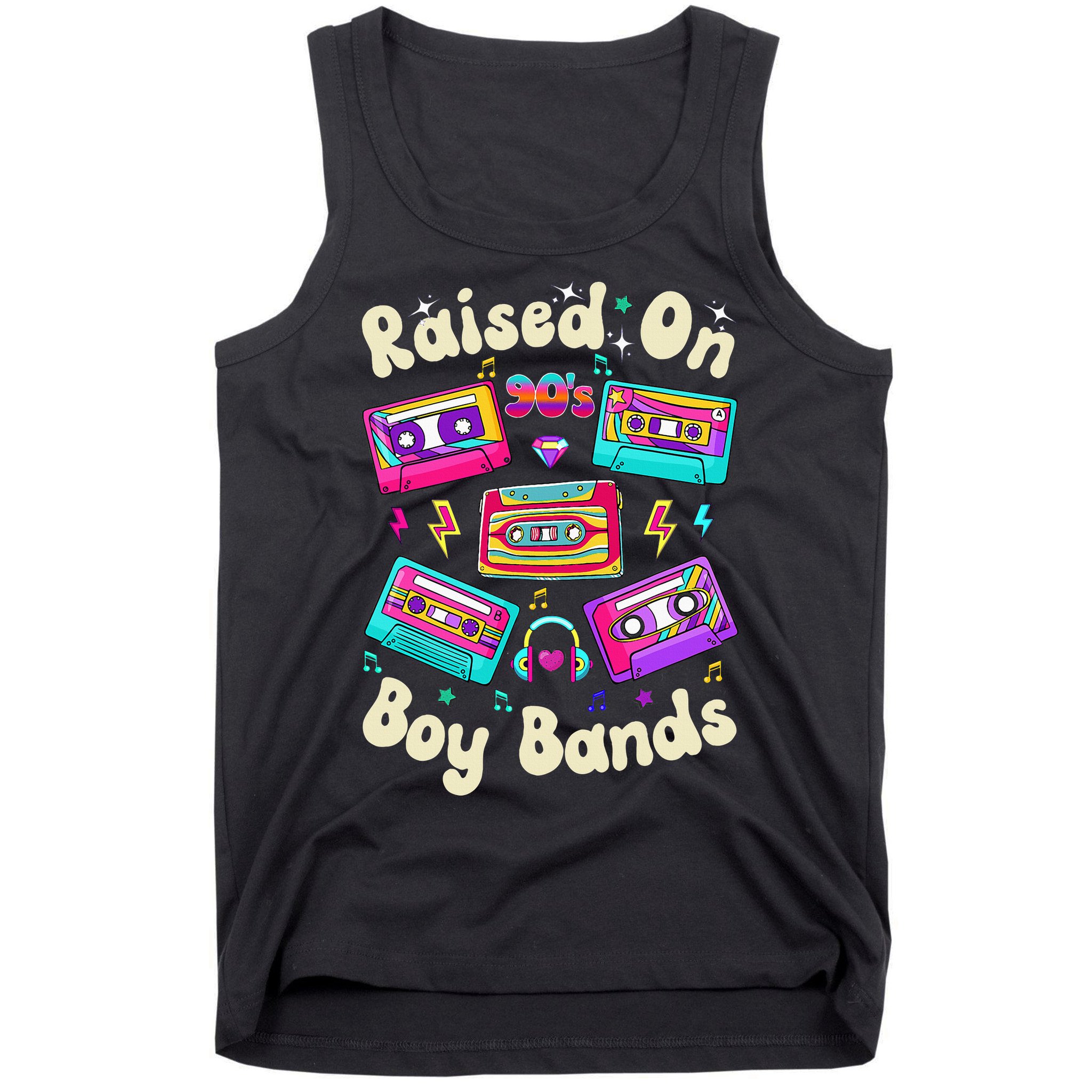 Raised On 90s Boy Bands Cassette Tape Retro Tank Top