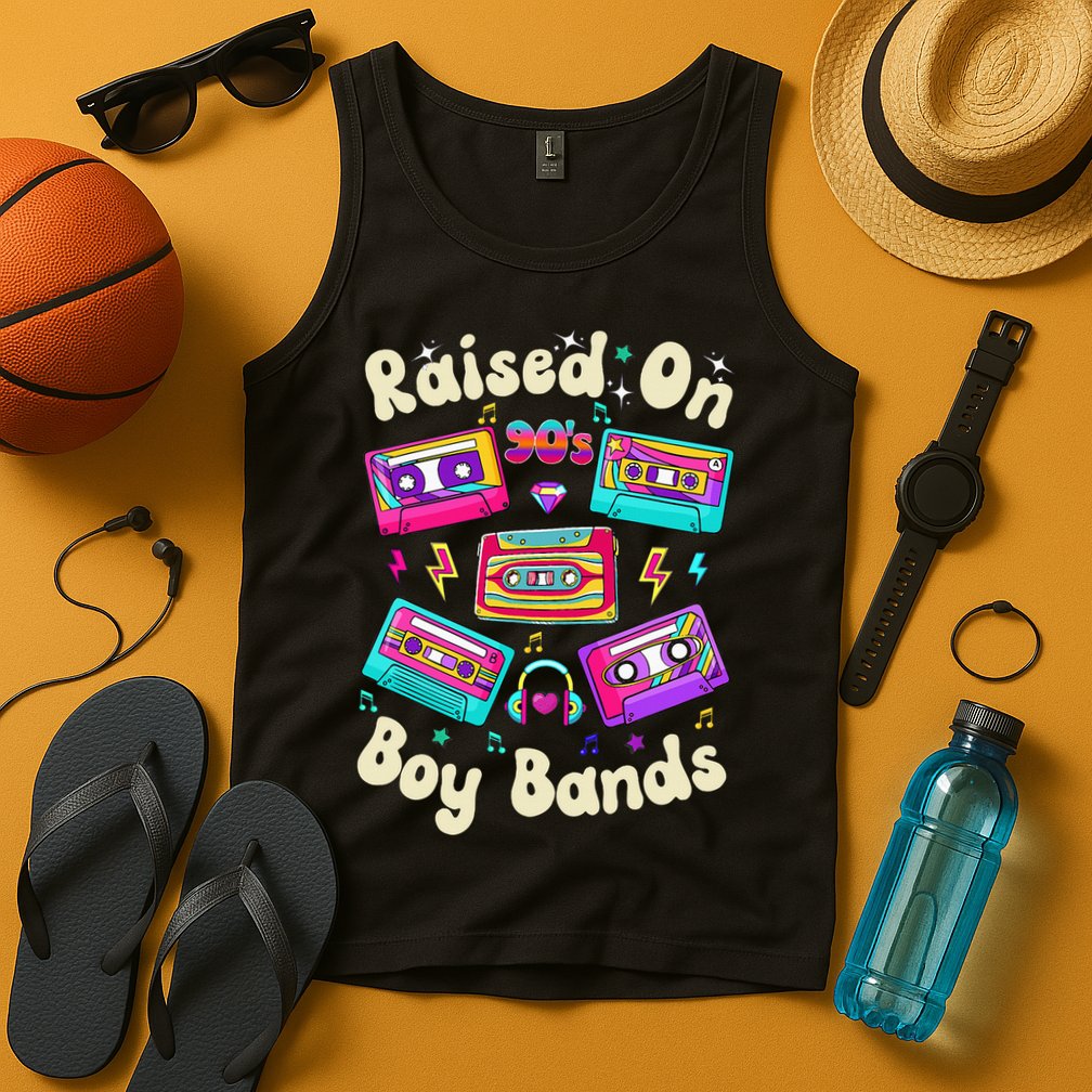Raised On 90s Boy Bands Cassette Tape Retro Tank Top