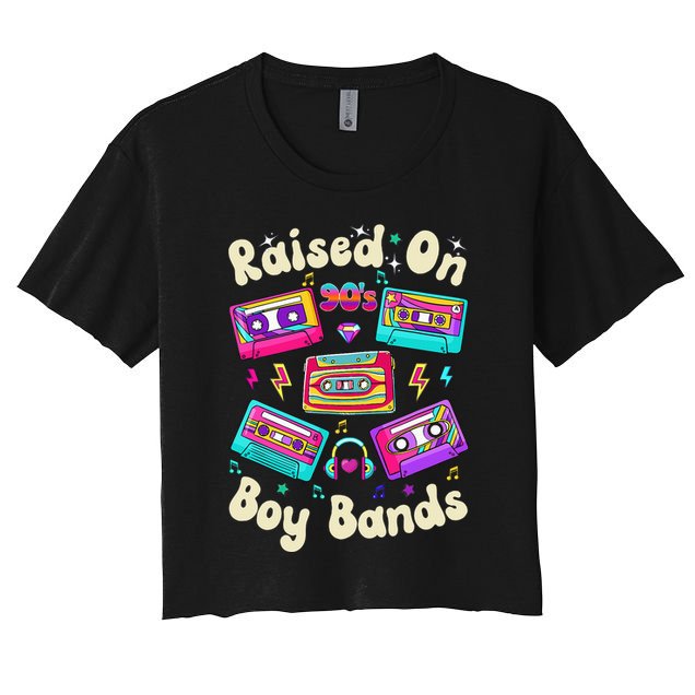 Raised On 90s Boy Bands Cassette Tape Retro Crop Top