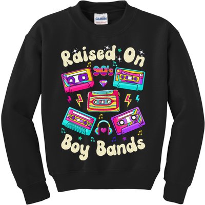 Raised On 90s Boy Bands Cassette Tape Retro Kids Sweatshirt