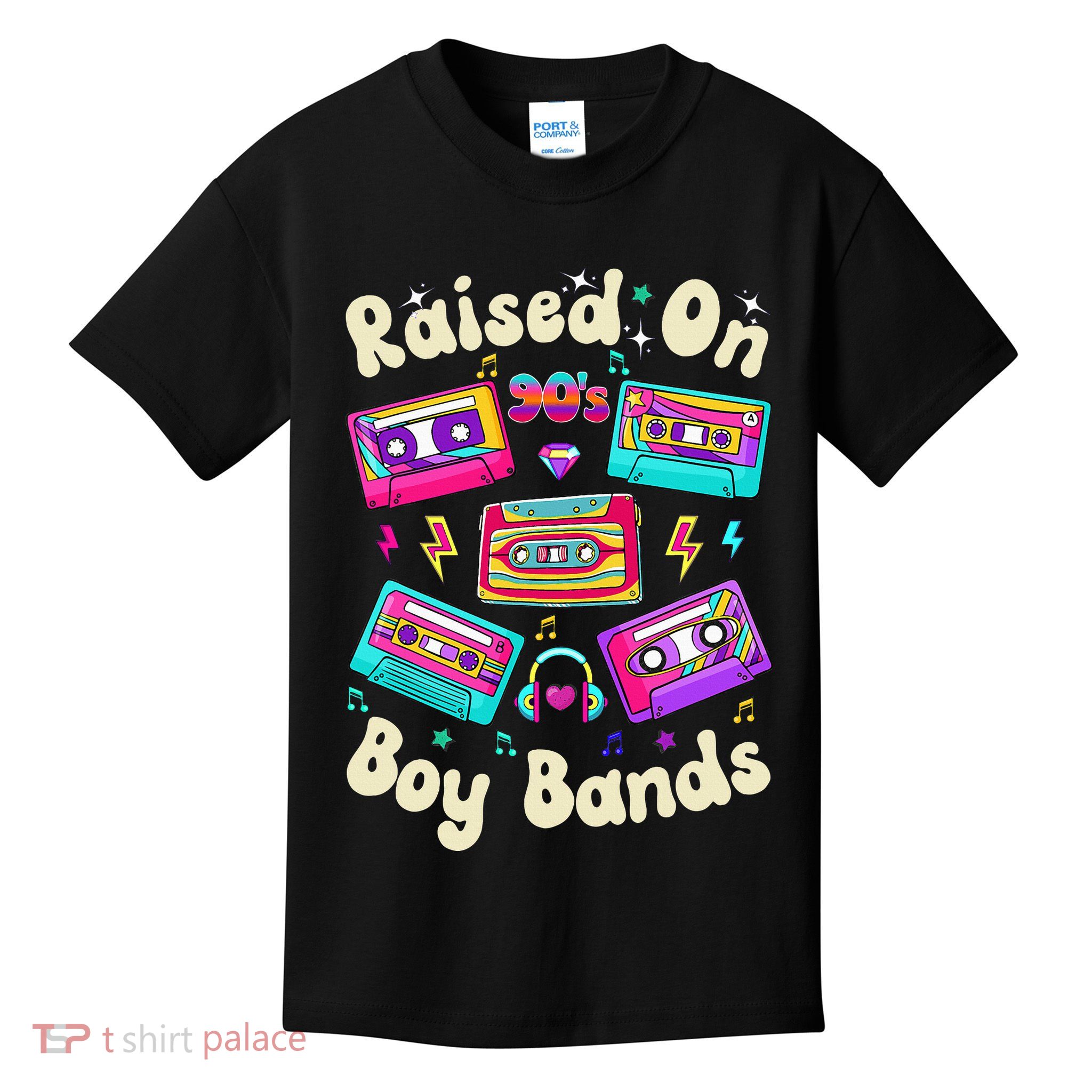 Raised On 90s Boy Bands Cassette Tape Retro Kids T-Shirt