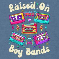 Raised On 90s Boy Bands Cassette Tape Retro Garment-Dyed Sweatshirt