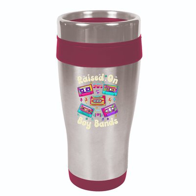 Raised On 90s Boy Bands Cassette Tape Retro 16oz Travel Tumbler