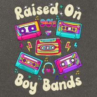 Raised On 90s Boy Bands Cassette Tape Retro Cotton Canvas Backpack