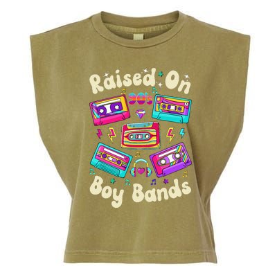 Raised On 90s Boy Bands Cassette Tape Retro Garment-Dyed Women's Muscle Tee