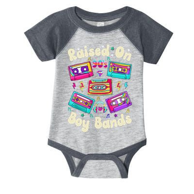 Raised On 90s Boy Bands Cassette Tape Retro Infant Baby Jersey Bodysuit
