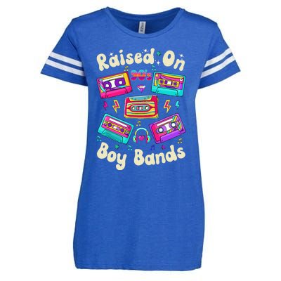 Raised On 90s Boy Bands Cassette Tape Retro Enza Ladies Jersey Football T-Shirt