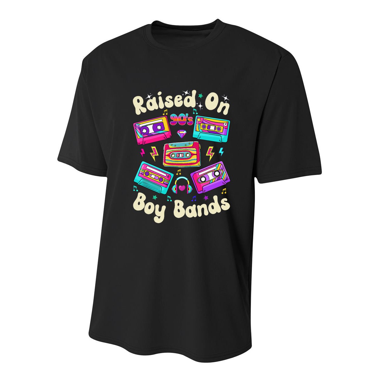 Raised On 90s Boy Bands Cassette Tape Youth Performance Sprint T-Shirt