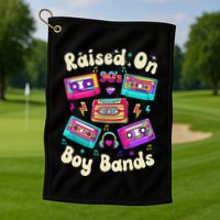 Raised On 90s Boy Bands Cassette Tape Golf Towel