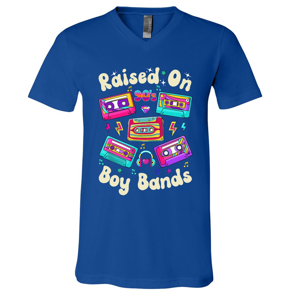 Raised On 90s Boy Bands Cassette Tape V-Neck T-Shirt