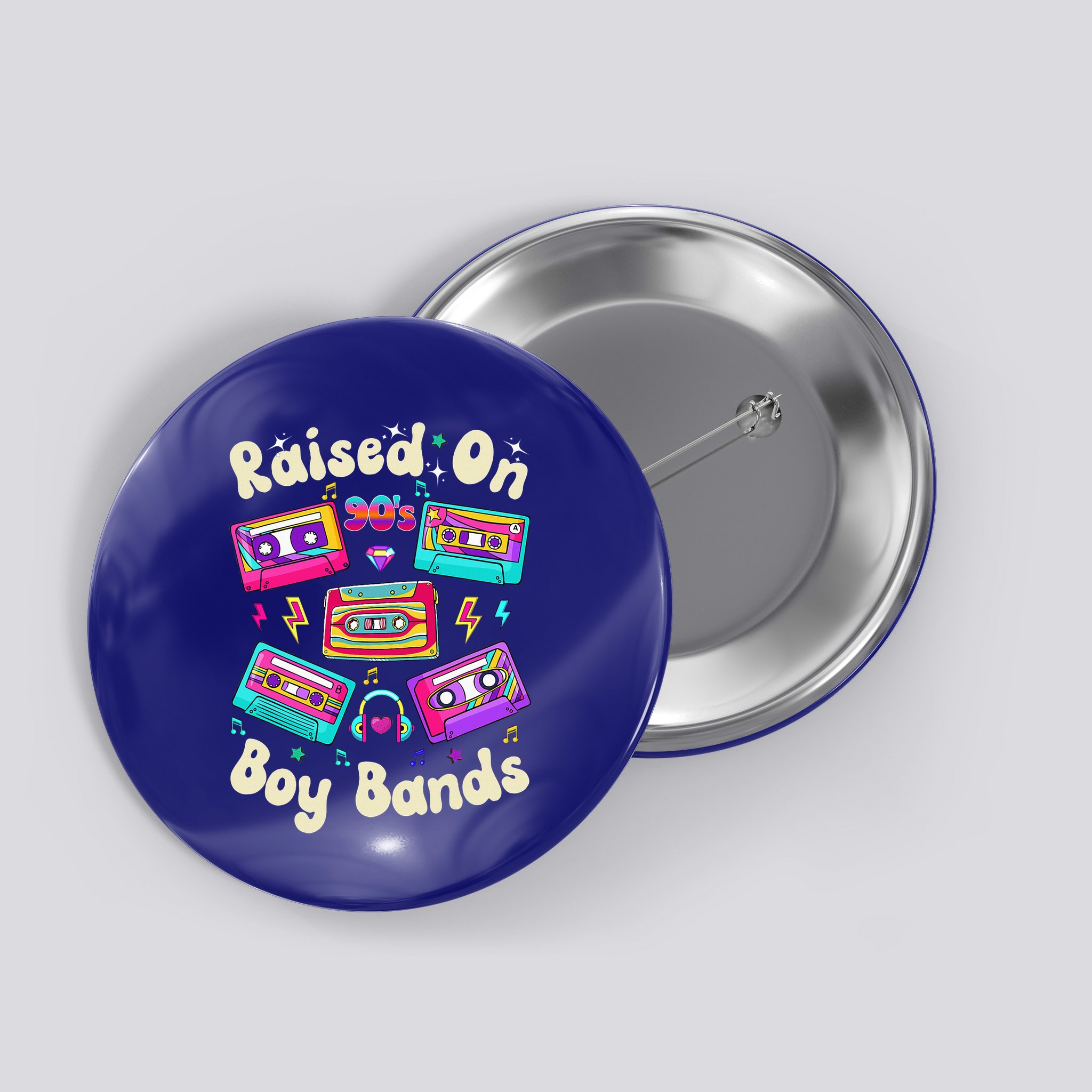 Raised On 90s Boy Bands Cassette Tape Button