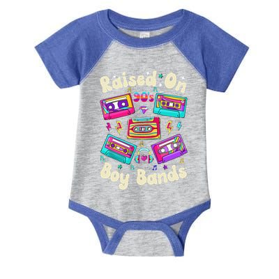 Raised On 90s Boy Bands Cassette Tape Infant Baby Jersey Bodysuit