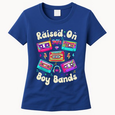 Raised On 90s Boy Bands Cassette Tape Womens T-Shirt