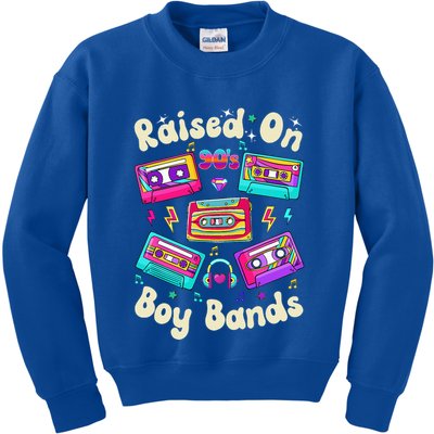 Raised On 90s Boy Bands Cassette Tape Kids Sweatshirt