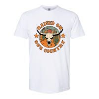 Raised On 90s Country Cow Skull Southern Western Softstyle CVC T-Shirt