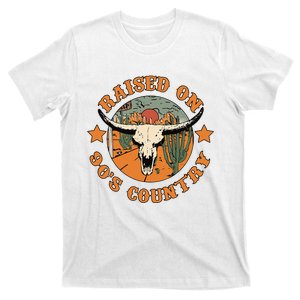 Raised On 90s Country Cow Skull Southern Western T-Shirt