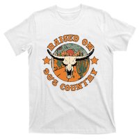 Raised On 90s Country Cow Skull Southern Western T-Shirt