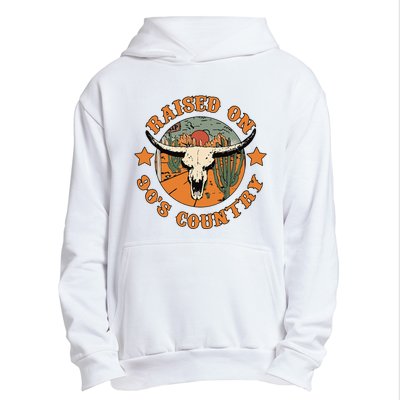 Raised On 90s Country Cow Skull Southern Western Urban Pullover Hoodie