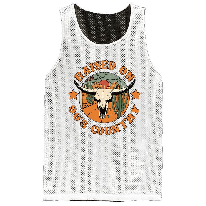 Raised On 90s Country Cow Skull Southern Western Mesh Reversible Basketball Jersey Tank