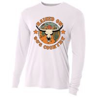 Raised On 90s Country Cow Skull Southern Western Cooling Performance Long Sleeve Crew