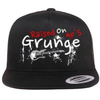 Raised On 90S Grunge Rock Music Lover Flat Bill Trucker Hat