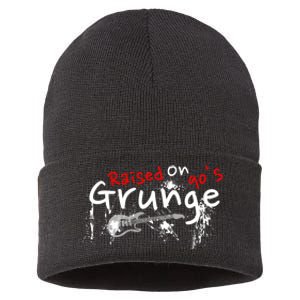 Raised On 90S Grunge Rock Music Lover Sustainable Knit Beanie