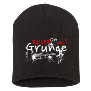 Raised On 90S Grunge Rock Music Lover Short Acrylic Beanie