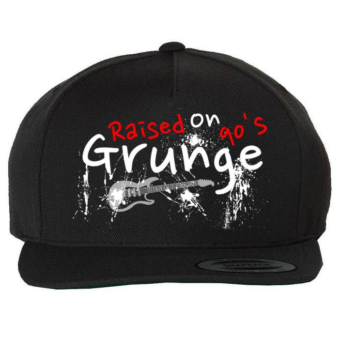 Raised On 90S Grunge Rock Music Lover Wool Snapback Cap