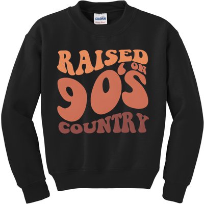 Raised On 90s Country Retro 90S Country Kids Sweatshirt