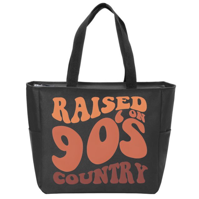 Raised On 90s Country Retro 90S Country Zip Tote Bag