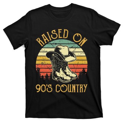 Raised On 90s Country Music Vintage Cowgirl Western T-Shirt