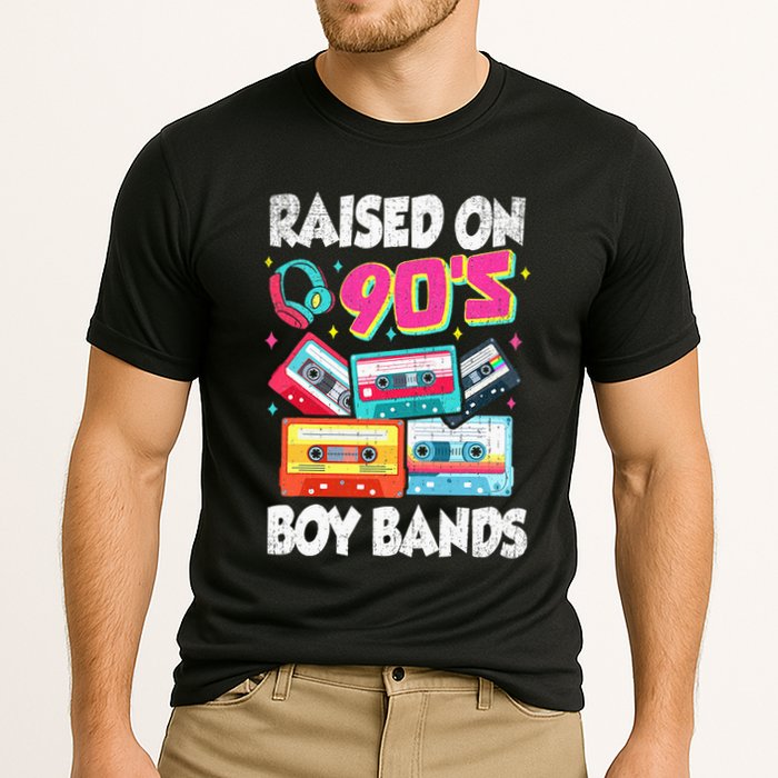 Raised On 90s Boy Bands Cassette Tape Retro Cooling Performance Crew T-Shirt