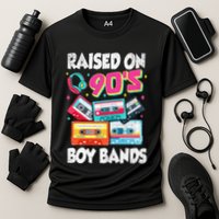 Raised On 90s Boy Bands Cassette Tape Retro Cooling Performance Crew T-Shirt