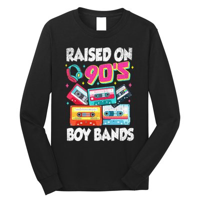 Raised On 90s Boy Bands Cassette Tape Retro Long Sleeve Shirt