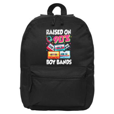 Raised On 90s Boy Bands Cassette Tape Retro 16 in Basic Backpack