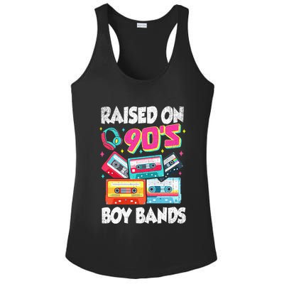 Raised On 90s Boy Bands Cassette Tape Retro Ladies PosiCharge Competitor Racerback Tank