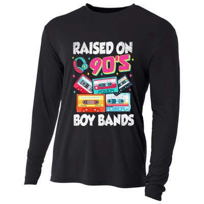 Raised On 90s Boy Bands Cassette Tape Retro Cooling Performance Long Sleeve Crew