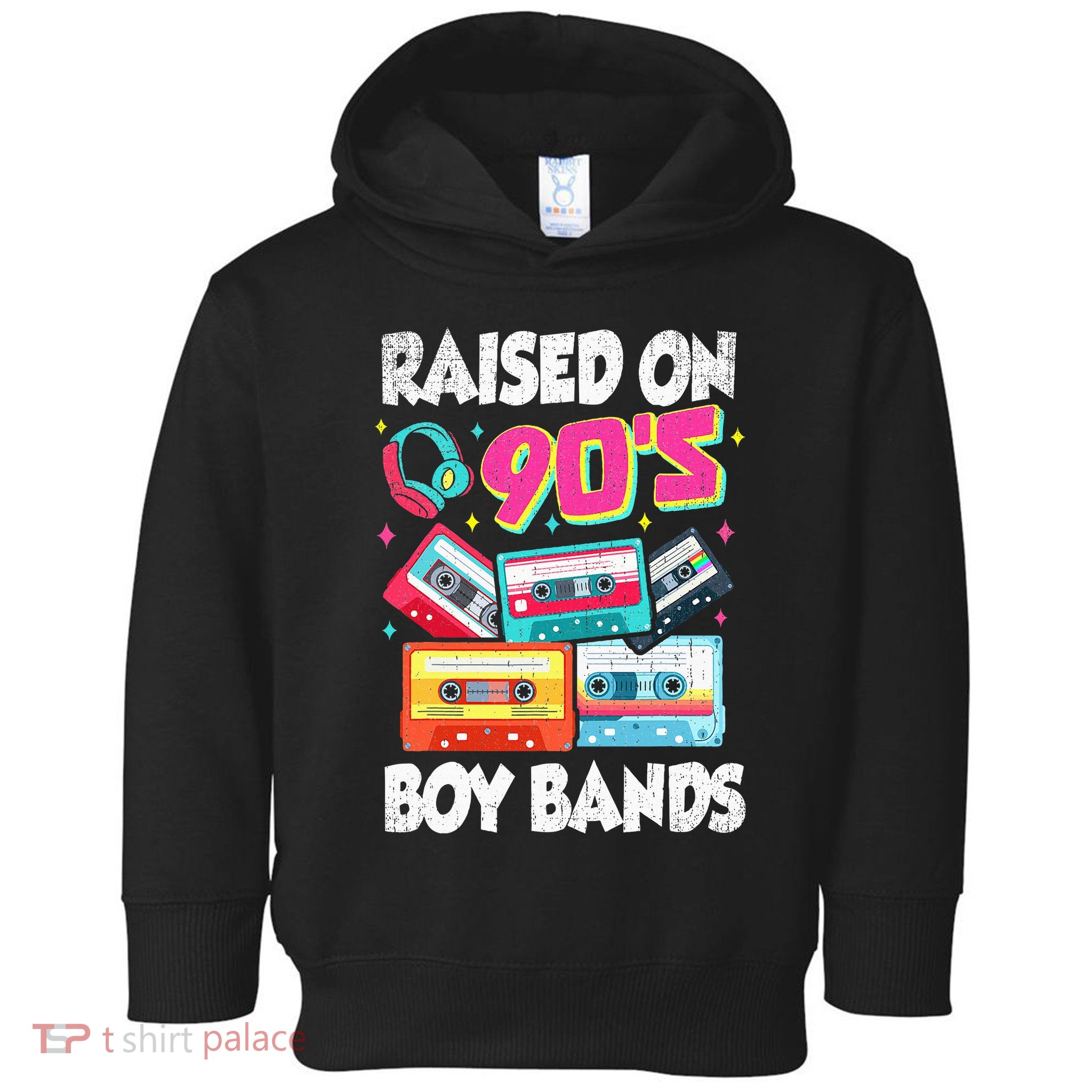 Raised On 90s Boy Bands Cassette Tape Retro Toddler Hoodie