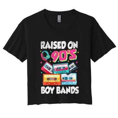 Raised On 90s Boy Bands Cassette Tape Retro Crop Top